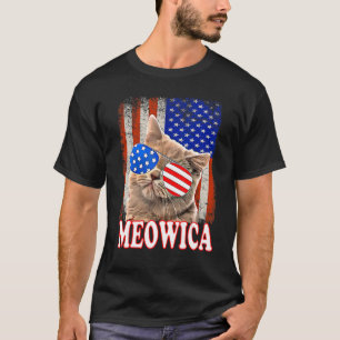 Cat 4th Of July Meowica Merica Usa American Flag M T-Shirt