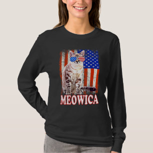 Cat 4th Of July Meowica Merica Usa American Flag M T-Shirt