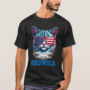 Cat 4th of July Meowica Patriotic T-Shirt