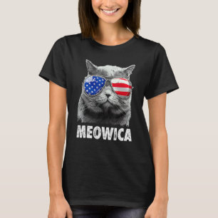 Cat 4th Of July Merica Happy Independence Day T-Shirt