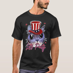 Cat 4th of July Patriotic T-Shirt