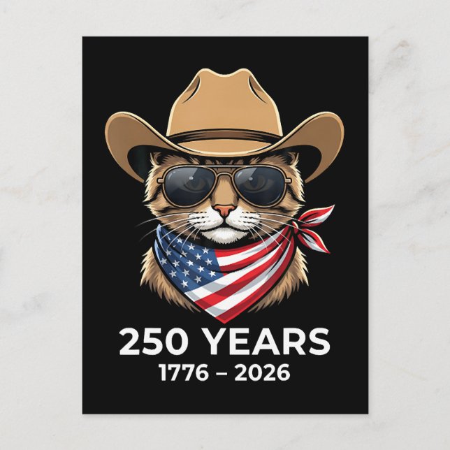 Cat 4Th Of July Postcard (Front)