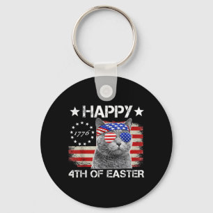 Cat 4th of July s Meowica Merica Men USA American Key Ring