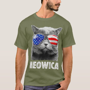 Cat 4th of July s Meowica Merica Men USA Flag T-Shirt