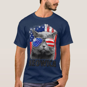 Cat 4th of July s Meowica Merica Men USA Flag T-Shirt