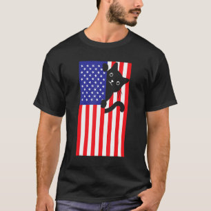 Cat 4th Of July US Flag Patriotic American 1 T-Shirt