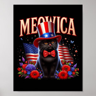 Cat 4th Of July Usa Flag Meowica Memorial Day Men Poster
