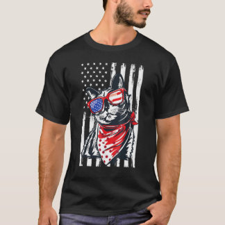 Cat 4th Of July Women Cat  American Flag T-Shirt