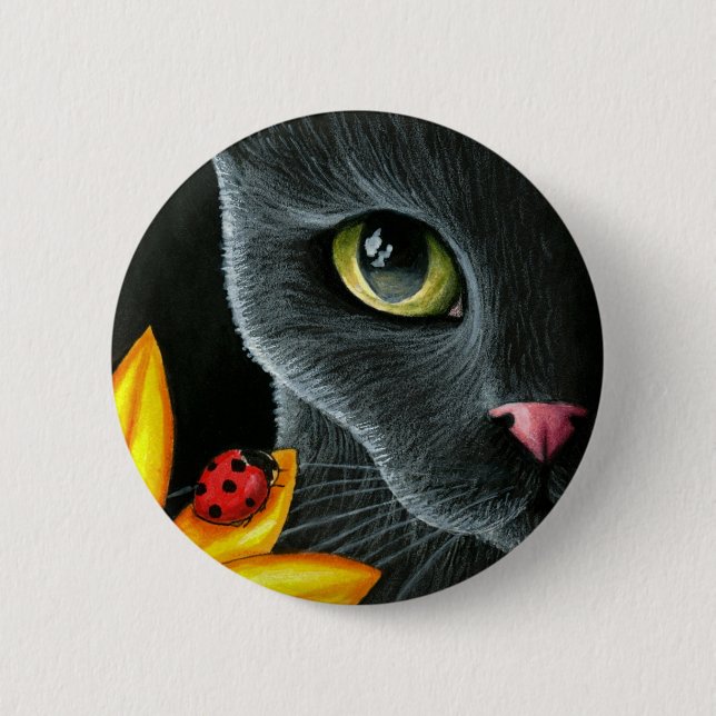 Cat 510 6 cm round badge (Front)
