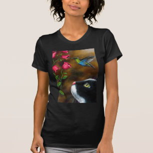 Cat 571 Tuxedo with Hummingbird T-Shirt