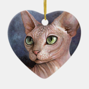 Cat 578 Sphynx Ceramic Tree Decoration