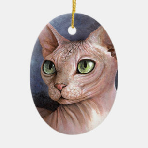 Cat 578 Sphynx Ceramic Tree Decoration