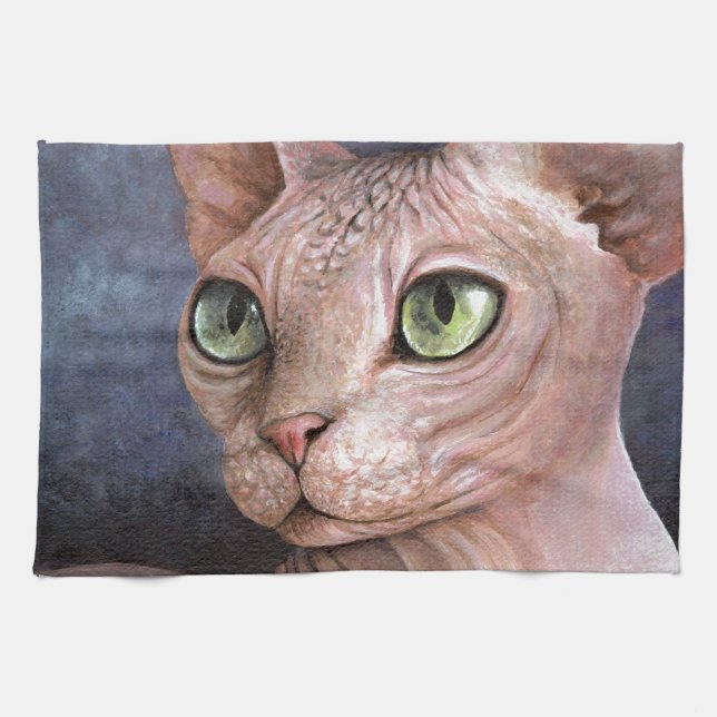 Cat 578 Sphynx Tea Towel (Horizontal)