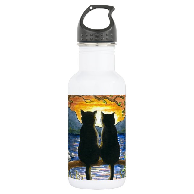 Cat 582 black cats 532 ml water bottle (Front)