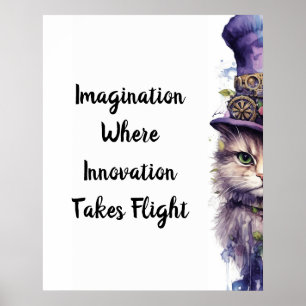 Cat 5 Advent Purple Holiday kitten Poster