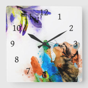 Cat 610 square wall clock