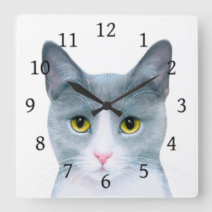 Cat 611 square wall clock
