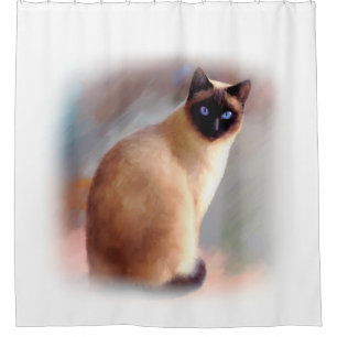 Cat 613 siamese shower curtain