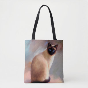 Cat 613 siamese tote bag