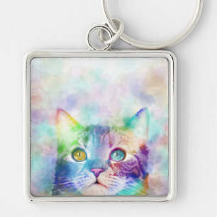 cat 663 multicolor cat key ring