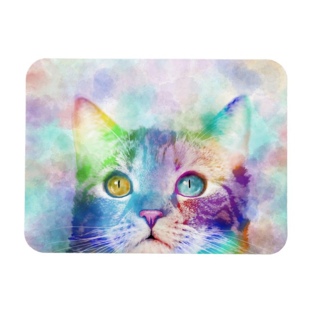 cat 663 multicolor cat magnet (Horizontal)
