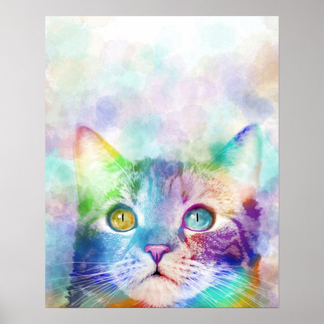 cat 663 multicolor cat poster (Front)