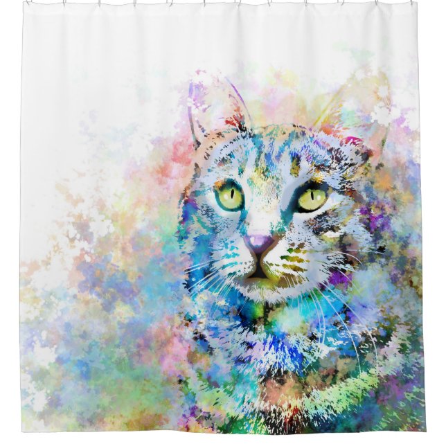 Cat 674 shower curtain (Front)