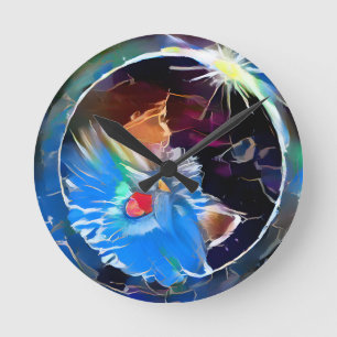 Cat 6 - Solar eclipse Round Clock