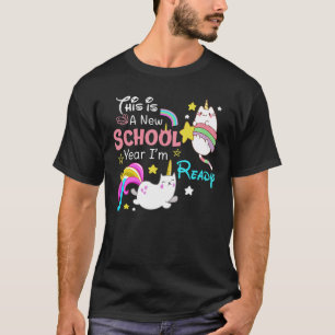 Cat A New School Year Im Ready Back To School Girl T-Shirt