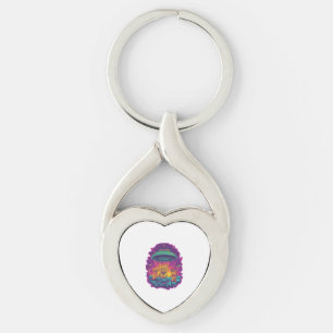 Cat Abduction Squad � Funny Alien Kitty Sci-Fi Key Ring