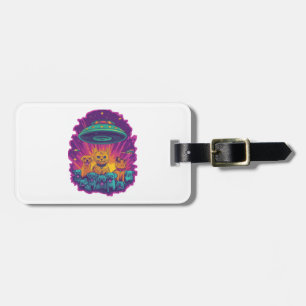 Cat Abduction Squad � Funny Alien Kitty Sci-Fi Luggage Tag