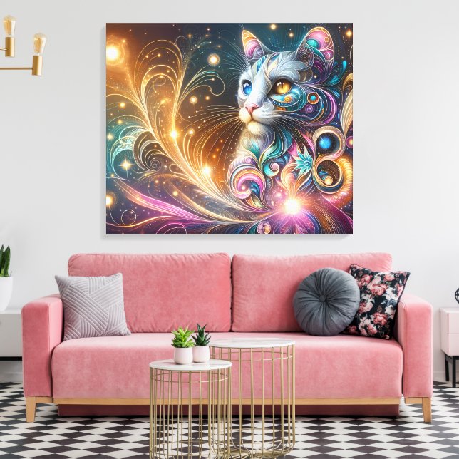 Cat Abstract  Canvas Print (Insitu(LivingRoom))
