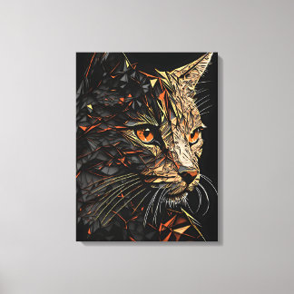 Cat abstract portrait canvas print