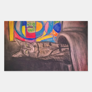 Cat Abstractions Rectangular Sticker