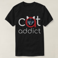 Cat Addict White Red Blue Eyes Artwork