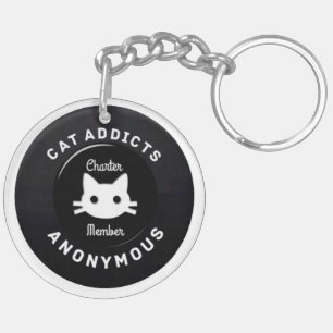 Cat Addicts Anonymous Key Ring