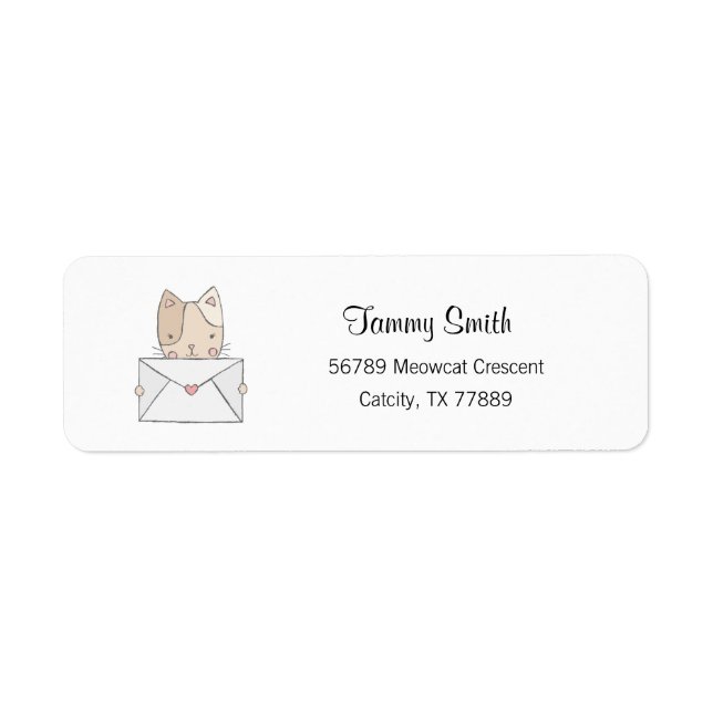 Cat Address Labels, Pet Address Stickers (Front)