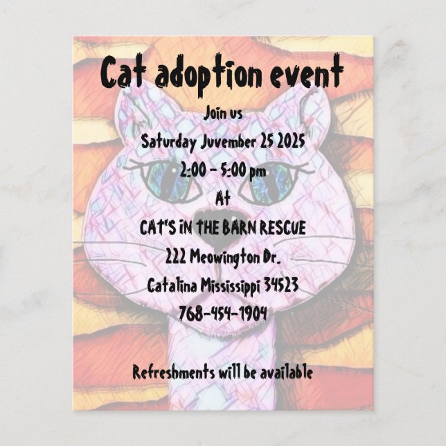 Cat adoption art paper  (Front)