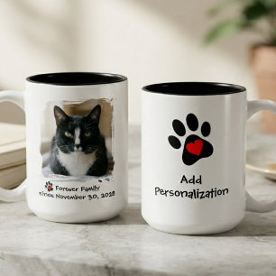 Cat Adoption Gotcha Day Forever Home Two-Tone Coffee Mug