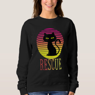 Cat Adoption Vintage Retro Sunset Rescue 2 Sweatshirt