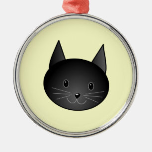Cat. Adorable black kitty. Metal Tree Decoration