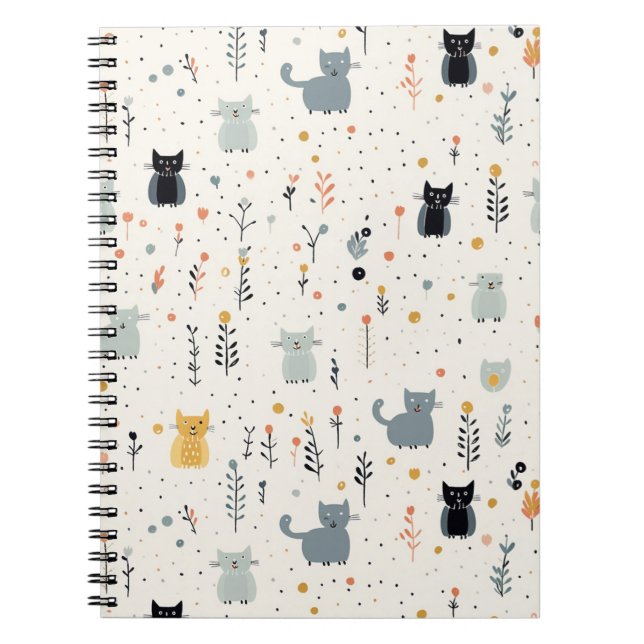Cat Adventures Spiral-Bound Notebook (Front)