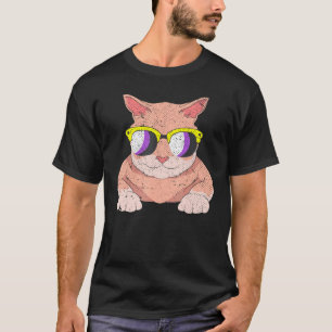 Cat Agender Lgbt Nonbinary Flag Cool Sunglasses No T-Shirt