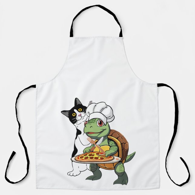 cat all over print apron (Front)