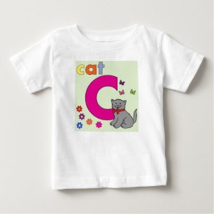 Cat Alphabet Letter C Baby T-Shirt