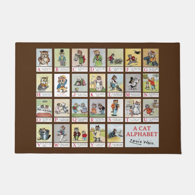 Cat Alphabet, Louis Wain Doormat (Front)