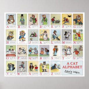Cat Alphabet, Louis Wain Poster