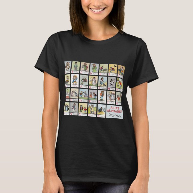 Cat Alphabet, Louis Wain T-Shirt (Front)