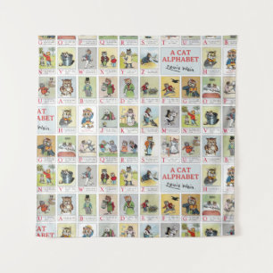 Cat Alphabet, Louis Wain Tapestry