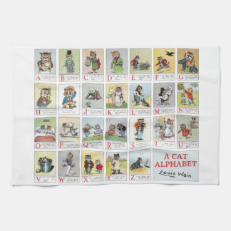 Cat Alphabet, Louis Wain Tea Towel